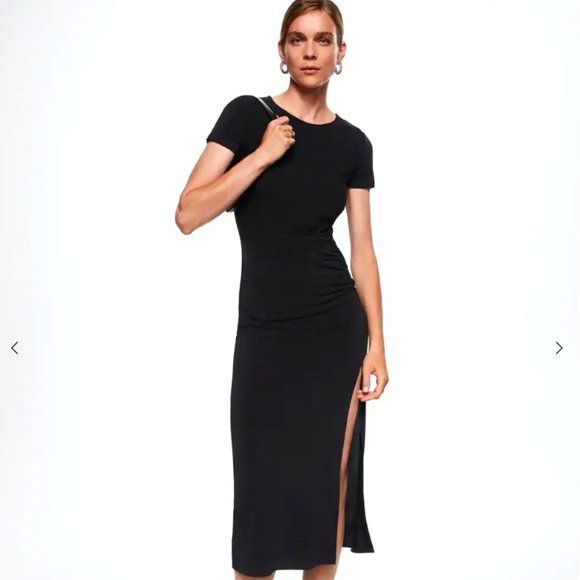 Mango - Black Stretch Dress- UK 16/XXL/US 12 - Picture 1 of 6